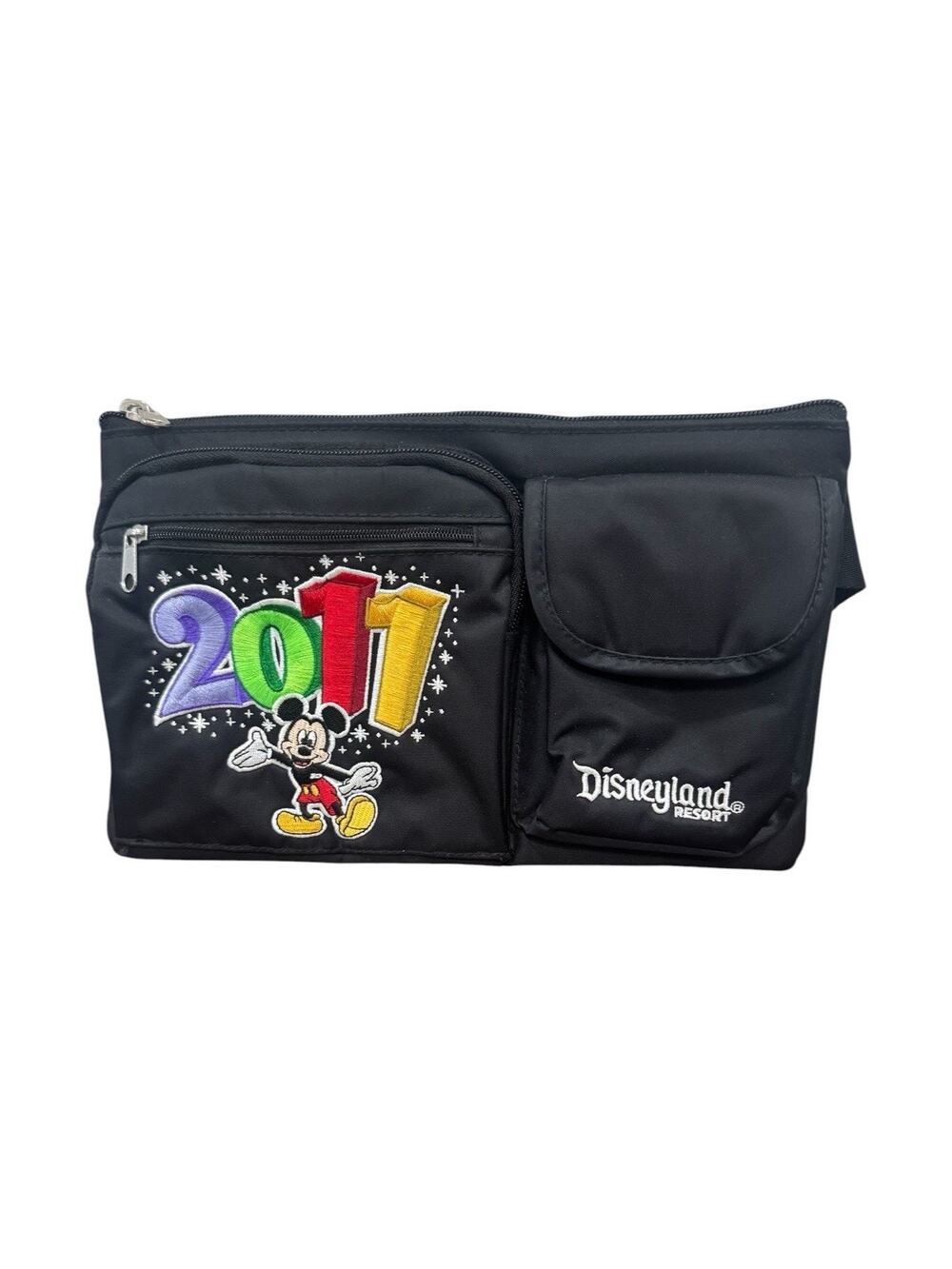 Disneyland Resort 2011 Mickey Mouse Waist Pack Fanny Pack Black Adjustable Belt